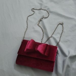 INC International Concerts Burgundy Bow Bag